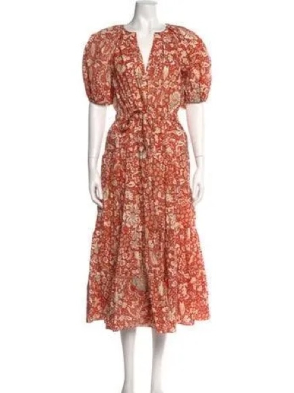 Ulla Johnson  Midi Dress with Puff Sleeves